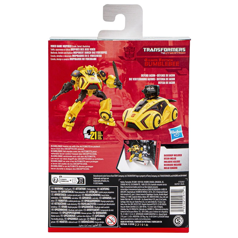Transformers Generations Studio Series, figurine 01 Gamer Edition Bumblebee classe Deluxe de 11 cm, Transformers: War for Cybertron