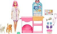 Barbie-Coffret La Clinique vétérinaire de Barbie-poupée et accessoires