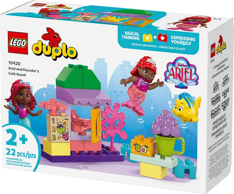 LEGO DUPLO Disney Ariel and Flounder's Café Stand, The Little Mermaid Toys, Kids Learning Toy, 10420