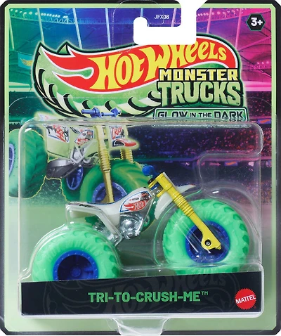 Hot Wheels Monster Trucks Glows in the Dark Tri-To-Crush-Me Vehicle