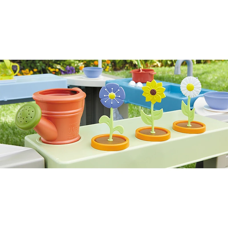 Maisonnette de jeu de rôle de jardin Little Tikes avec cuisine factice, jardin et auvent