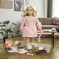 Poupée 15 cm avec chien et accessoires, Ensemble de jeu Dafina's Pet, Lori