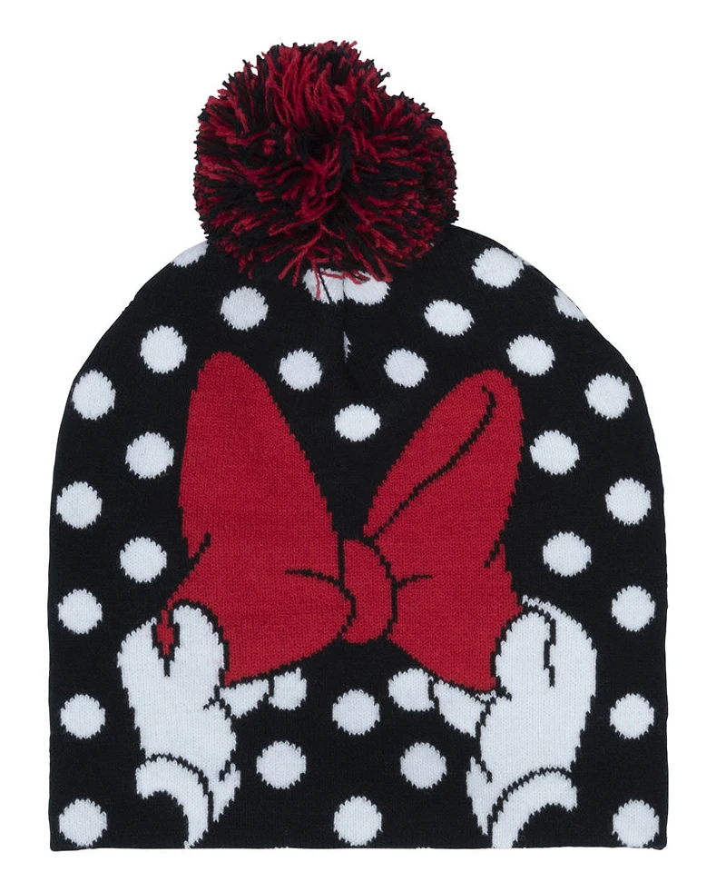 Ensemble Bonnet À Pompon Et Gants Minnie Mouse