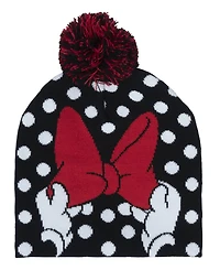 Ensemble Bonnet À Pompon Et Gants Minnie Mouse