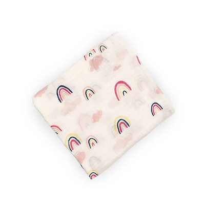 Red Rover - Cotton Muslin Swaddle Single - Rainbows