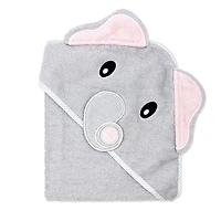 Baby Mode Signature Serviette à capuche et gant éléphant gris
