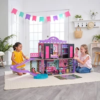 KidKraft Maison de poupée 2-en-1 Hôtel et toboggan aquatique avec 32 accessoires