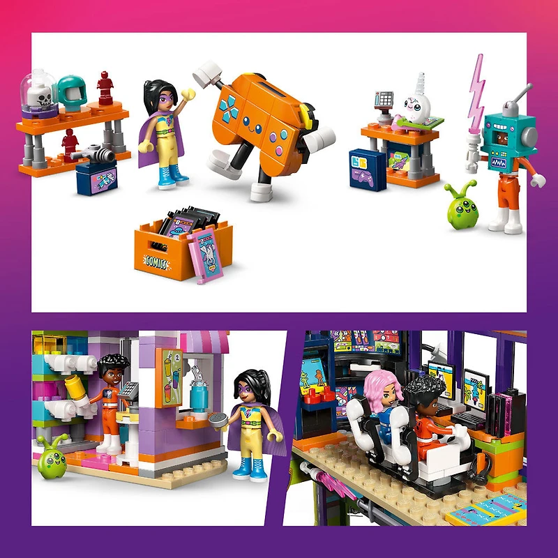 LEGO Friends La Boutique de Bandes Dessinées et de Jeux Vidéo, Ensemble de Construction, Cadeau pour Enfants, Ensemble de Jeu Créatif 42674