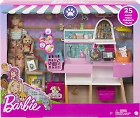 Barbie Doll and Pet Boutique Playset with 4 Pets and Accessories