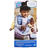 Baby Alive Soft 'n Cute, cheveux noirs, première poupée de bébé, lavable au corps souple, 28 cm
