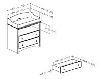 Angel Table à langer avec tiroirs- Gris clair
