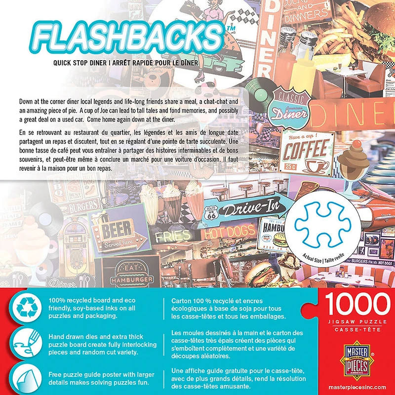 Flashbacks Quick Stop Diner 1000 Piece Jigsaw Puzzle