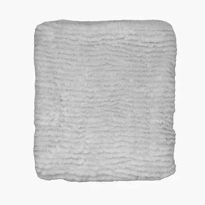 Signature Mode Bébé Couverture en peluche striée : gris