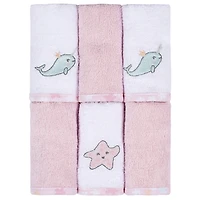 Koala Baby - Pink Woven Washcloth - 6 Pack