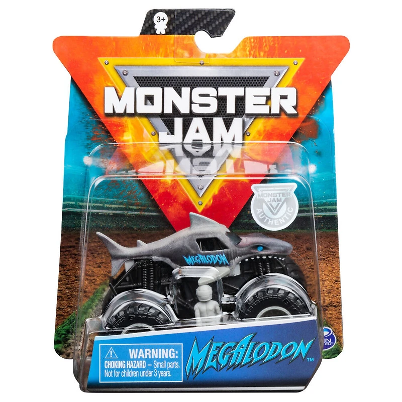 Monster Jam, Official Megalodon Monster Truck, Die-Cast Vehicle, Over Cast Series, 1:64 Scale