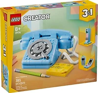 LEGO Creator 3en1 Le Téléphone Rétro, Jouet Rétro des Années 1960, Transformable en Téléphones des Années 1980 ou 2000 31174