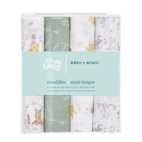 Muslin Swaddle Blk 4 Pack - Disney Winnie