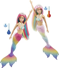 Poupée Barbie Sirène Rainbow Magic ​Barbie Dreamtopia avec cheveux arc-en-ciel et caractéristique de changement de couleur activé par l'eau