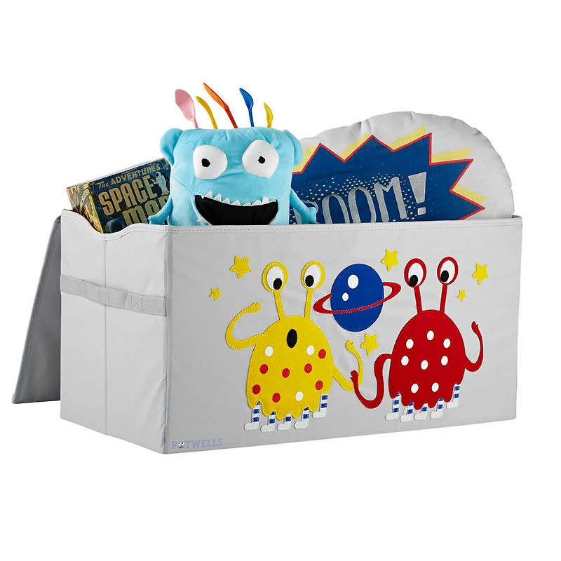 Potwells - Coffre de rangement pour jouets pour tout-petits pour bébés et organisateur de coffre - Alien