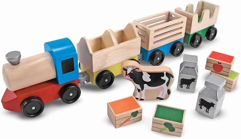 Melissa and Doug - Wooden Farm Train Set