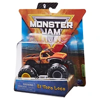 Monster Jam, Monster truck El Toro Loco officiel, véhicule en métal moulé, série Wreckless Trucks, échelle 1:64