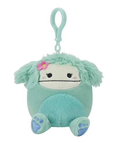Squishmallows 3.5" Clip-on - Teal Bigfoot with Flower Pin
