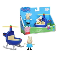 Peppa Pig Peppa's Adventures Petit hélicoptère, 1 figurine Rebecca Rabbit de 7,5 cm