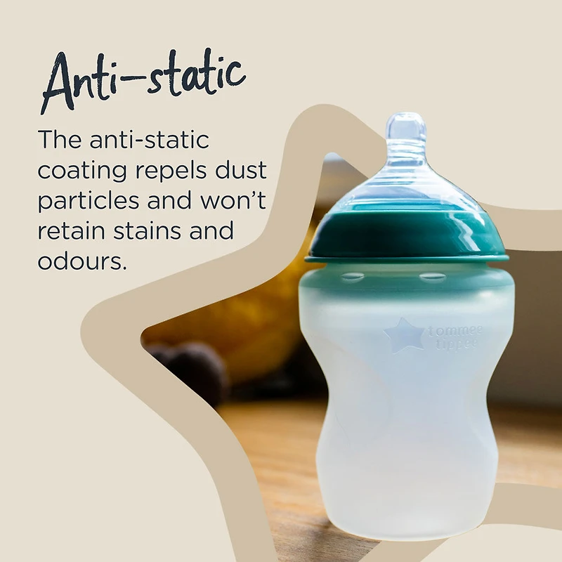 Tommee Tippee Silicone Baby Bottle and Pacifier Set | Closer to Nature Soft Feel Bottles