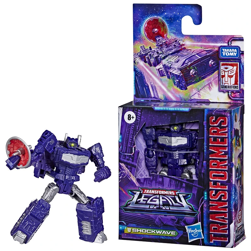 Transformers Generations Legacy, figurine Shockwave classe Origine, 8,5 cm