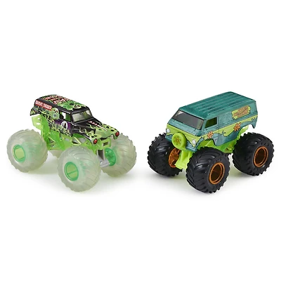 Monster Jam, Monster trucks Grave Digger vs. Mystery Machine officiels qui changent de couleur en métal moulé, échelle 1:64
