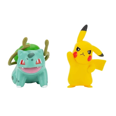 Pokémon - Figurine de combat, paquet de 2 - Bulbizarre (Bulbasaur) no 3 et Pikachu no 8