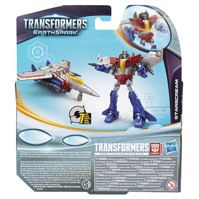 Transformers EarthSpark, figurine Starscream classe Guerrier de 12,5 cm, jouet robot pour enfants
