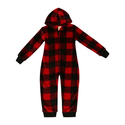J&L Designs Hooded Onesie: Red Buffalo