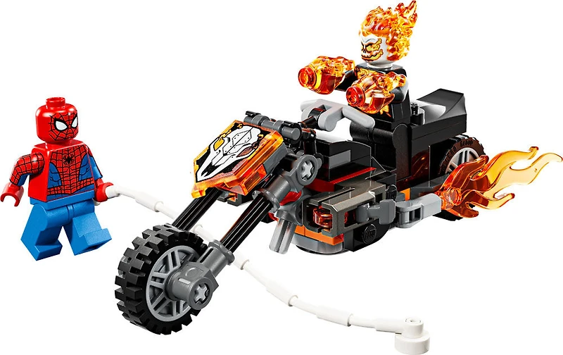 LEGO Marvel Spider-Man Contre la Moto de Ghost Rider - Jouet de Construction de Superhéros pour Enfants - 76335