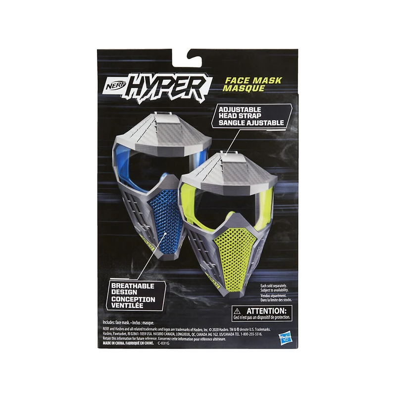 Nerf Hyper, masque ventilé avec sangle ajustable