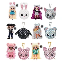 Poupée-mannequin Na Na Na Surprise 2 en 1 et sac à main métallique de la série Glam - Alice Hops, poupée blonde avec robe bleu chatoyante et oreilles de lapin avec le sac à main lapin blanc