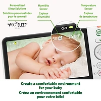 LeapFrog Moniteur de bébé Wi-Fi 1080p avec accès à distance, affichage 720p haute définition de 5 po, veilleuse, vision nocturne couleur, LF815HD (blanc) de LeapFrog