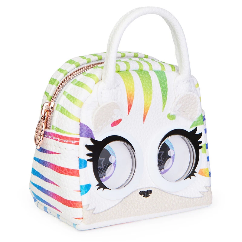 Purse Pets Micros, Roarin' Rainbow Tiger Stylish Small Purse with Eye Roll Feature