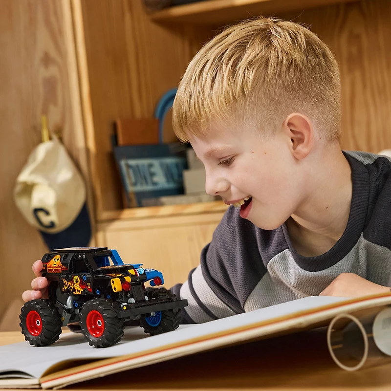 LEGO Technic Monster Jam Grave Digger Feu et Glace, Jouet de Camion à Rétrofriction 42199