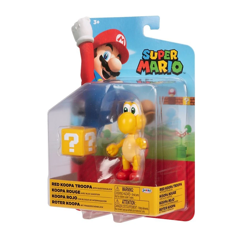 Figurine Nintendo de 4 pouces - Koopa rouge avec Bloc point d'interrogation 