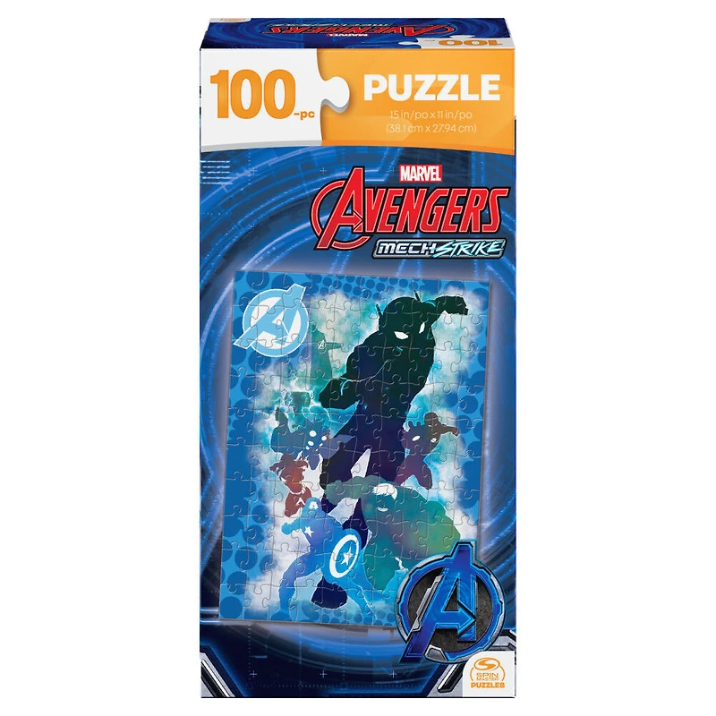 Marvel Avengers, Mech Strike, Puzzle de 100 pièces, jouets rétro, puzzles pour enfants Avengers, cadeaux Marvel, jouets super-héros, pour les enfants à partir de 4 ans