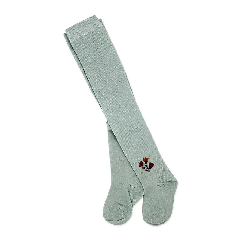 Baby Mode Ensemble 3 pièces en tricot froissé : motif floral vert