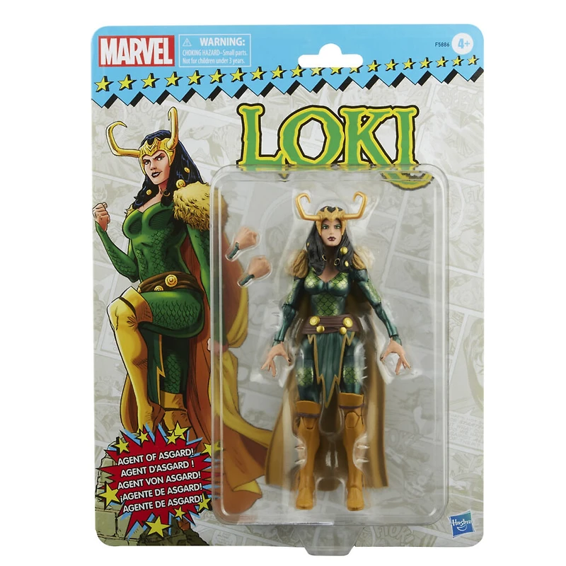 Marvel Legends Series, figurine Loki Agent d'Asgard de 15 cm avec pack rétro