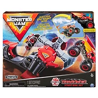 Monster Jam, Coffret Monster truck Bakugan Dragonoid Stunt Dial Set officiel en métal moulé à l'échelle 1:64