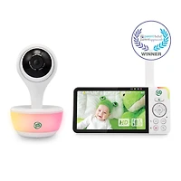 LeapFrog Moniteur de bébé Wi-Fi 1080p avec accès à distance, affichage 720p haute définition de 5 po, veilleuse, vision nocturne couleur, LF815HD (blanc) de LeapFrog