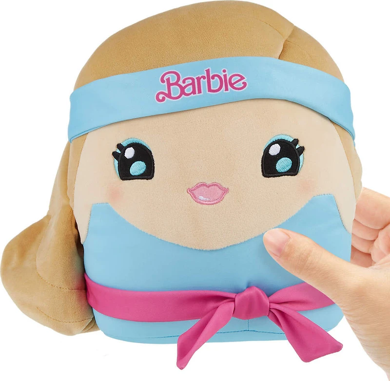 Barbie Cuutopia Plush, 10-inch Soft Pillow Doll, '80s-Inspired Workout Look & Soft Belt