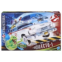 Ghostbusters Ecto-1 Poursuite et piège, voiture avec Slimer Grand frisson avec technologie Ecto-Stretch, jouets Ghostbusters, à partir de 4 ans