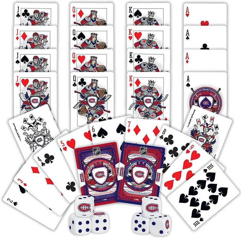 Masterpieces Puzzle Company Montreal Canadiens ensemble de deux jeux de cartes et de dés jeu de cartes