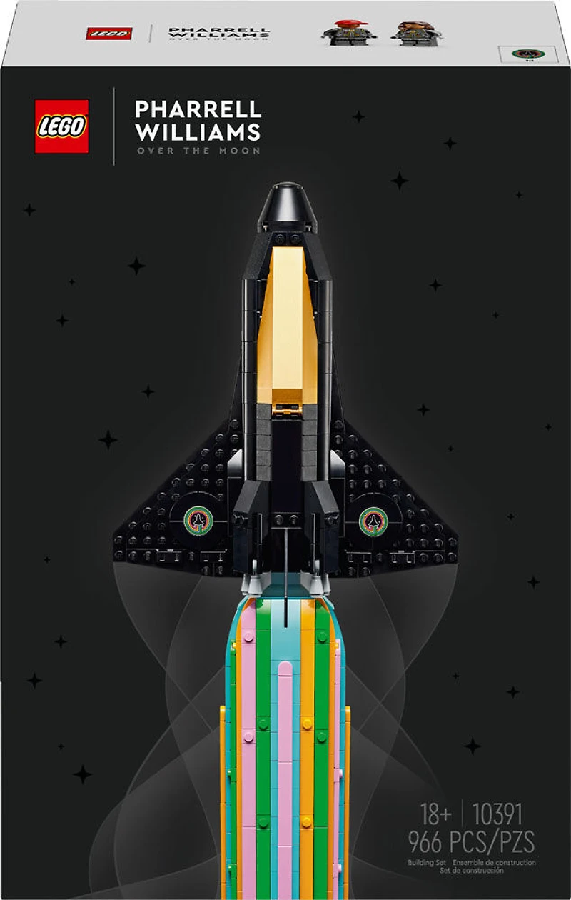LEGO Icons Au-delà de la lune avec Pharrell Williams Ensemble de construction de modèle de navette spatiale ; Cadeau créatif pour adultes 10391 (966 pièces)