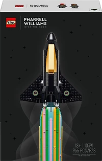 LEGO Icons Au-delà de la lune avec Pharrell Williams Ensemble de construction de modèle de navette spatiale ; Cadeau créatif pour adultes 10391 (966 pièces)